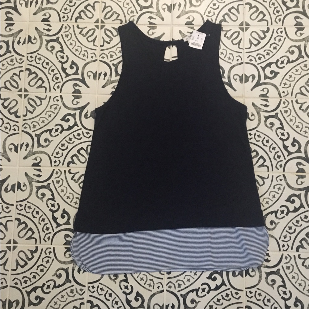 NWT J. Crew drapey tank with silky hem - NAVY
